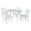 International Concepts 5 Piece Kids Table and Chair Set in White
