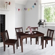 International Concepts 5 Piece Kids Table and Chair Set in Mocha