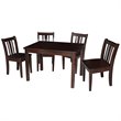 International Concepts 5 Piece Kids Table and Chair Set in Mocha