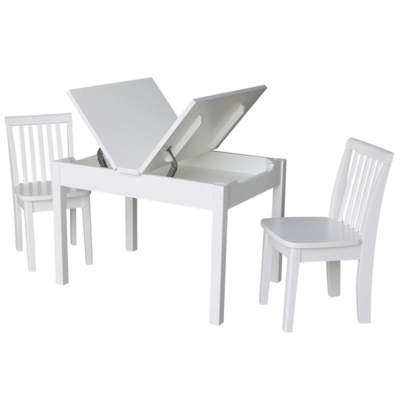 International Concepts 3 Piece Storage Kids Table and Chair Set