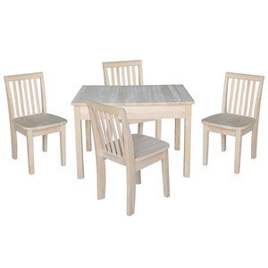 International Concepts 5 Piece Storage Kids Table and Chair Set