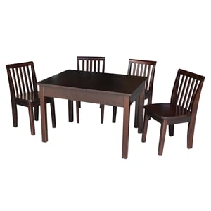 International Concepts 5 Piece Storage Kids Table and Chair Set