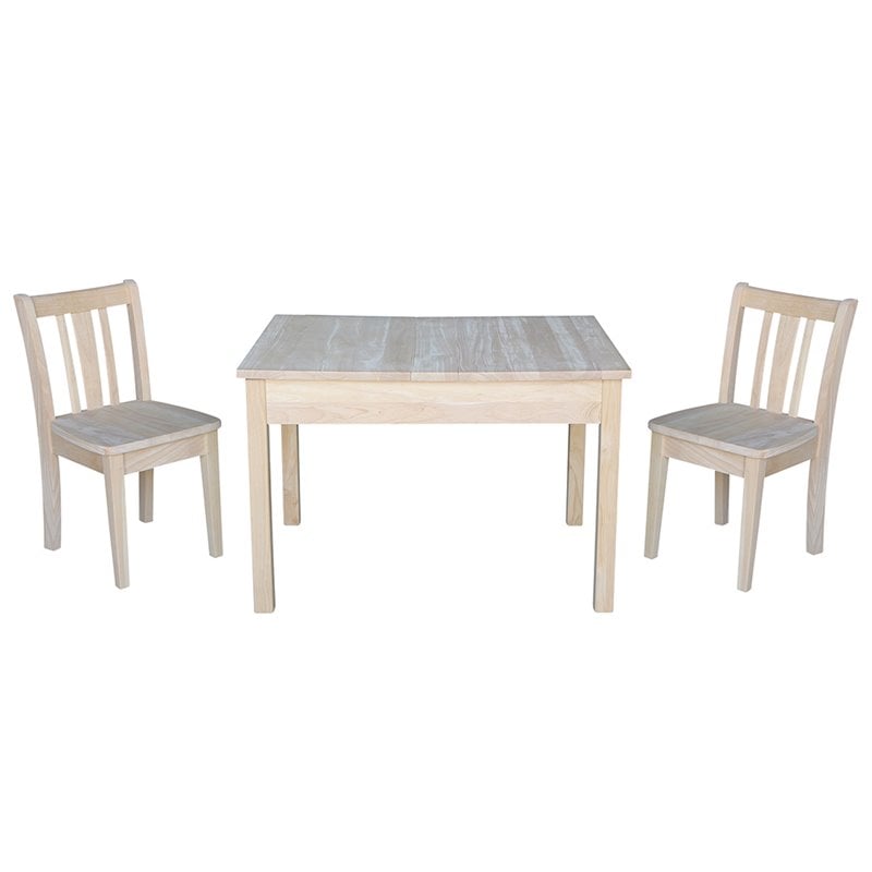 International Concepts 3 Piece Storage Kids Table and Chair Set