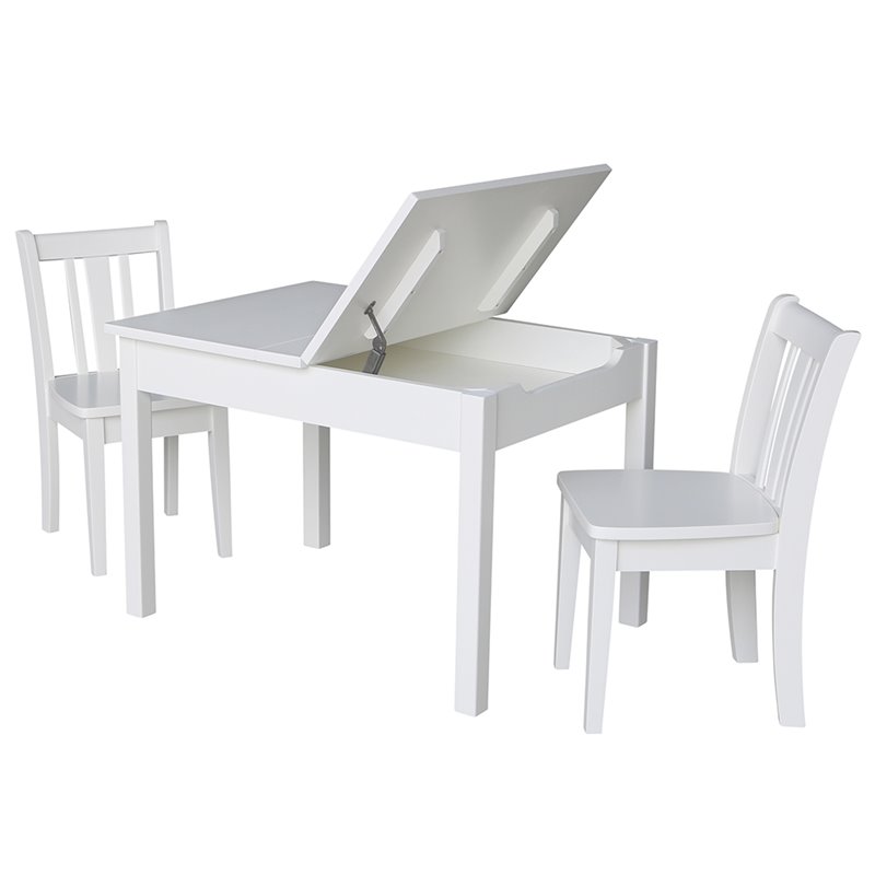 International Concepts 3 Piece Storage Kids Table and Chair Set