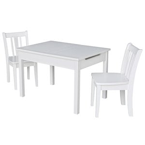 International Concepts 3 Piece Storage Kids Table and Chair Set