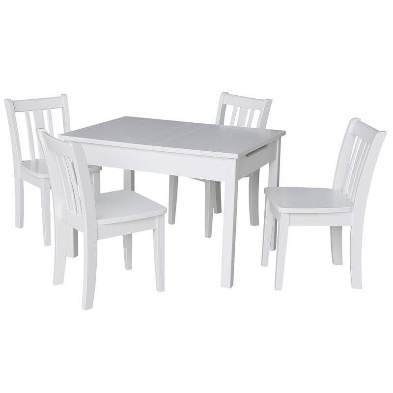 International Concepts 5 Piece Storage Kids Table and Chair Set