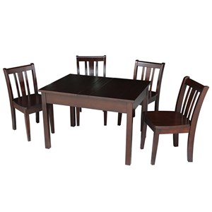 International Concepts 5 Piece Storage Kids Table and Chair Set