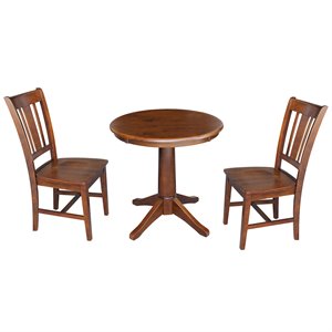International Concepts 3 Piece 30&quot Round Dining Set in Espresso