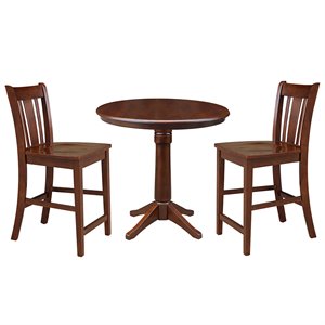 International Concepts 3 Piece 36&quot Round Counter Height Dining Set