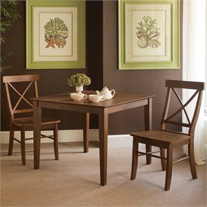 International Concepts 3 Piece 36&quot Square Dining Set in Espresso