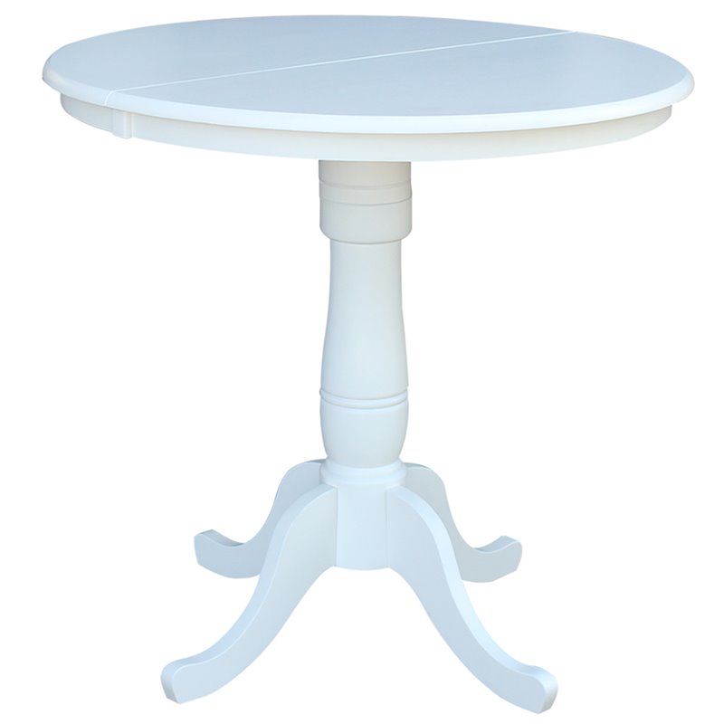International Concepts Extendable Counter Height Dining Table in White
