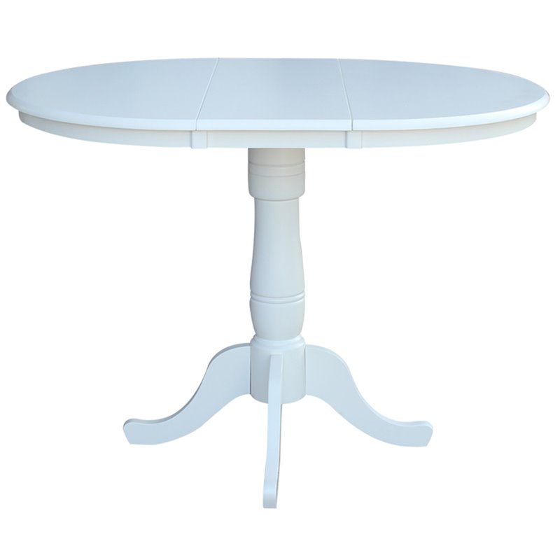 International Concepts Extendable Counter Height Dining Table in White