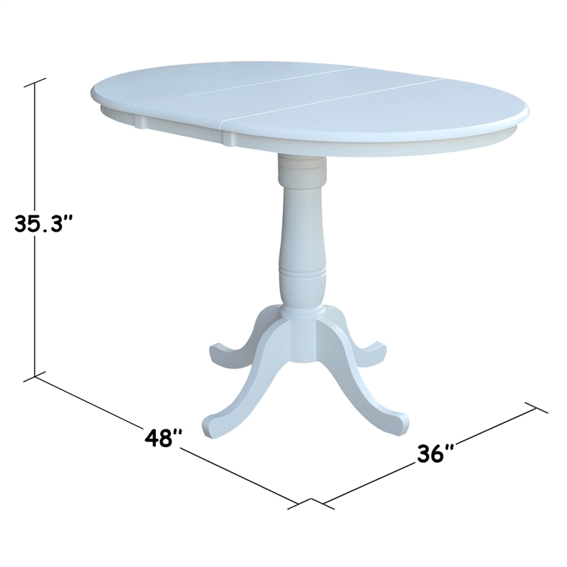 International Concepts Extendable Counter Height Dining Table in White