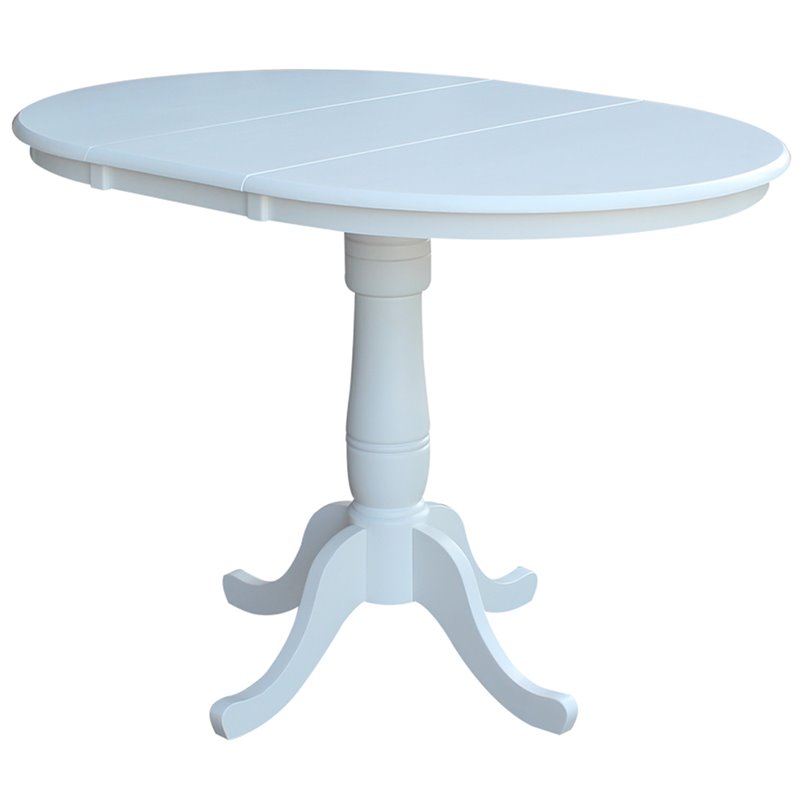 International Concepts Extendable Counter Height Dining Table in White