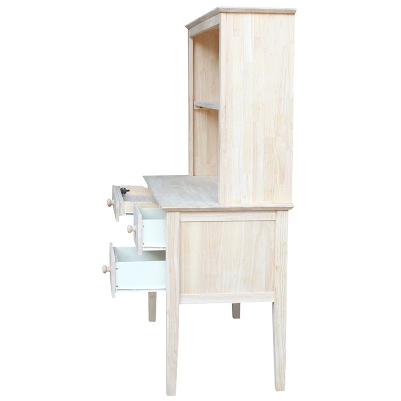 International Concepts Brooklyn Unfinished Writing Desk and Hutch