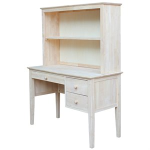 International Concepts Brooklyn Unfinished Writing Desk and Hutch