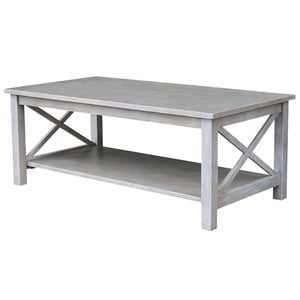 International Concepts Hampton Coffee Table in Washed Gray Taupe