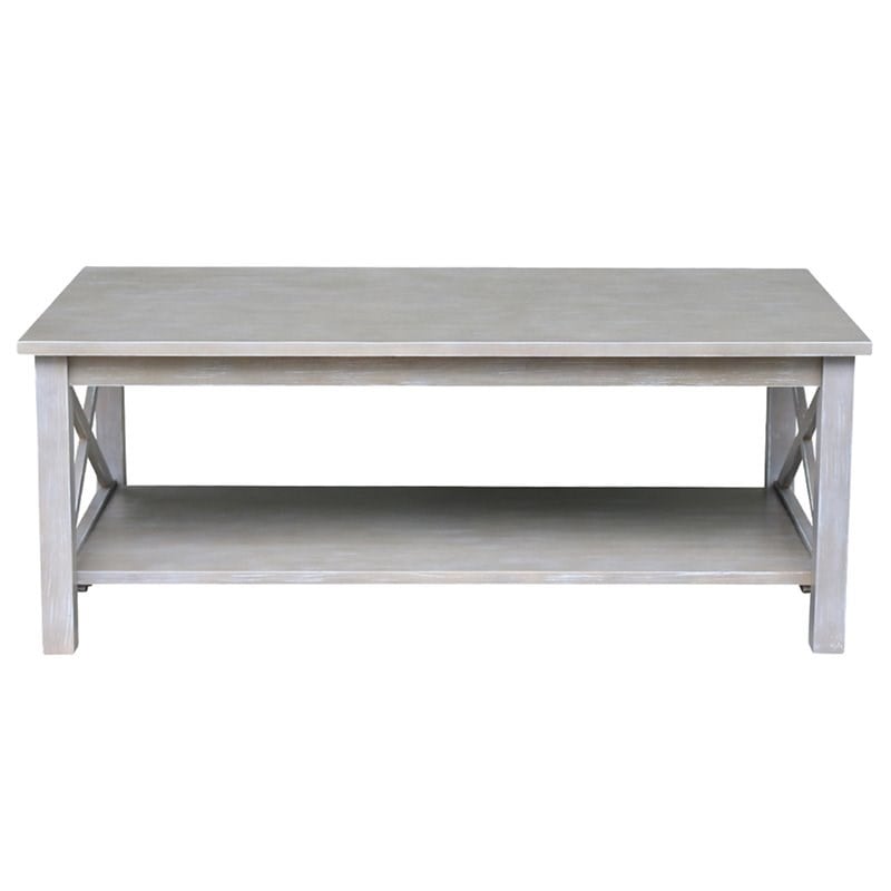 International Concepts Hampton Coffee Table in Washed Gray Taupe