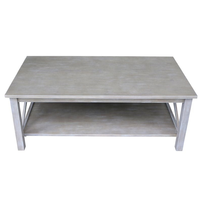International Concepts Hampton Coffee Table in Washed Gray Taupe
