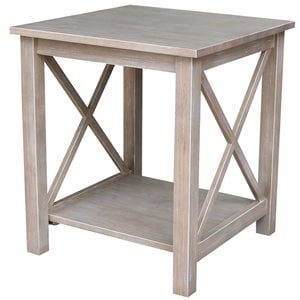 International Concepts Hampton 22&quot Square End Table in Washed Gray