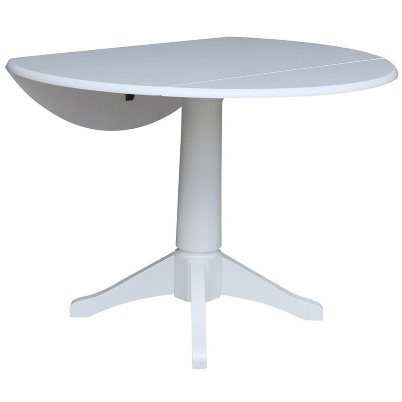 International Concepts Drop Leaf Dining Table in White