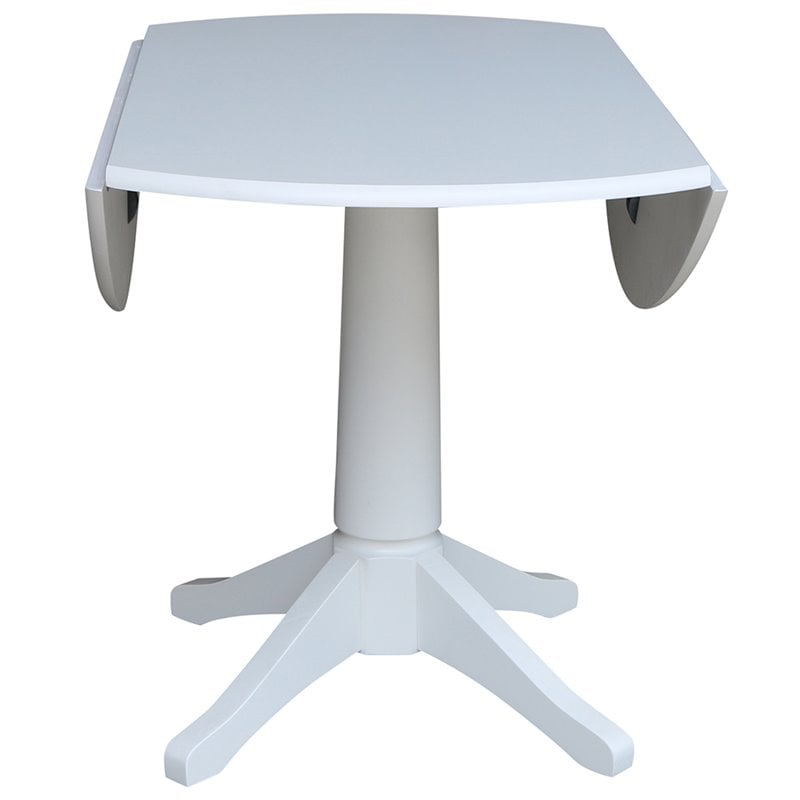 International Concepts Drop Leaf Dining Table in White