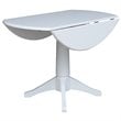 International Concepts Drop Leaf Dining Table in White