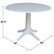 International Concepts Drop Leaf Dining Table in White