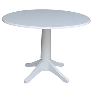 International Concepts Drop Leaf Dining Table in White