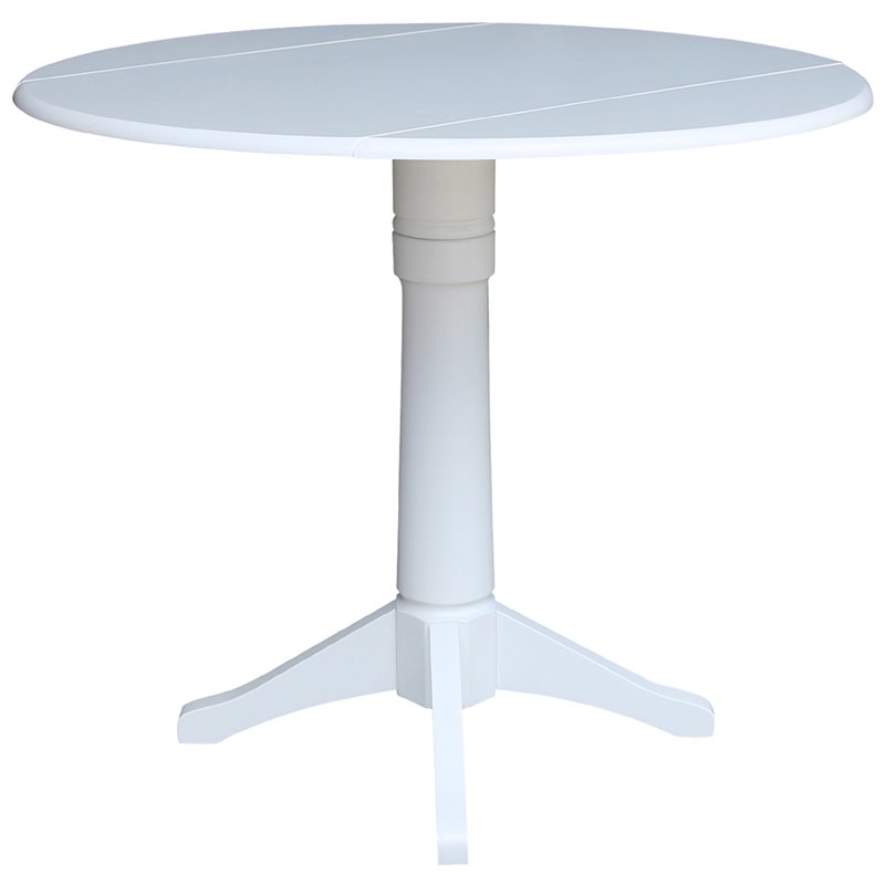 International Concepts Drop Leaf Counter Height Dining Table in White