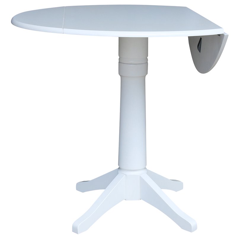 International Concepts Drop Leaf Counter Height Dining Table in White