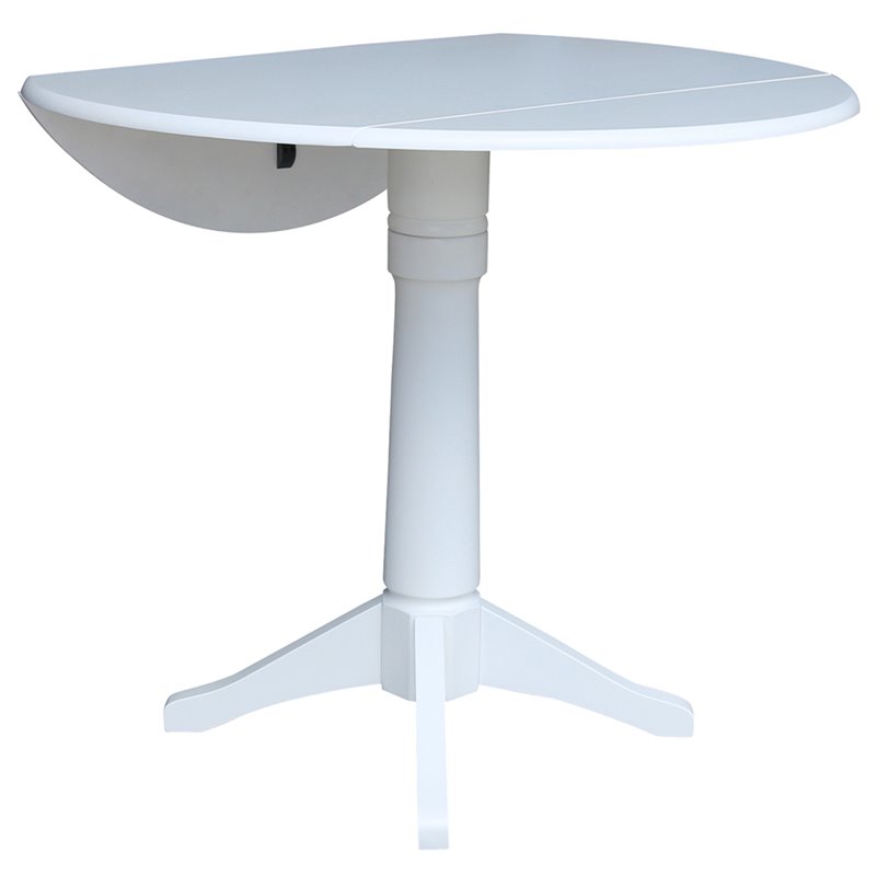 International Concepts Drop Leaf Counter Height Dining Table in White