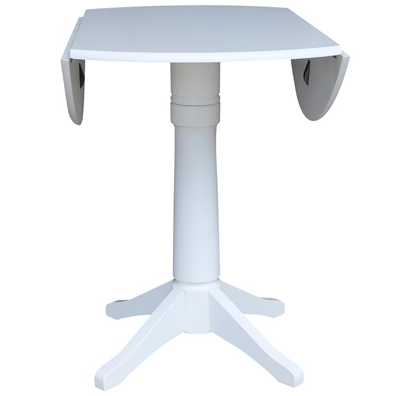 International Concepts Drop Leaf Counter Height Dining Table in White