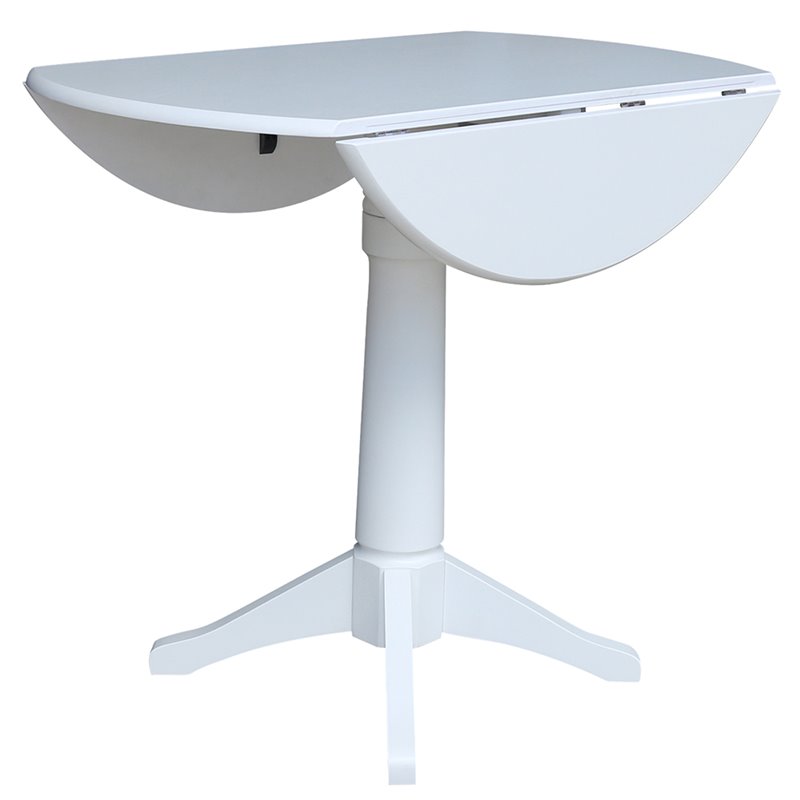 International Concepts Drop Leaf Counter Height Dining Table in White