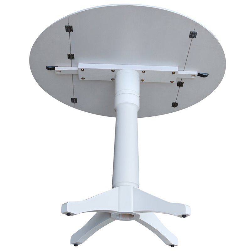International Concepts Drop Leaf Counter Height Dining Table in White