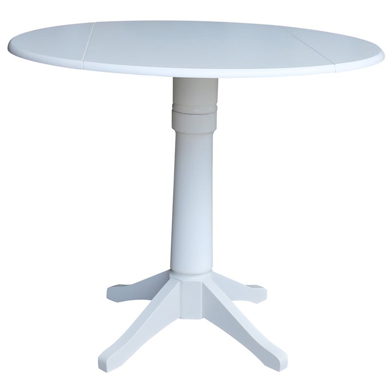 International Concepts Drop Leaf Counter Height Dining Table in White
