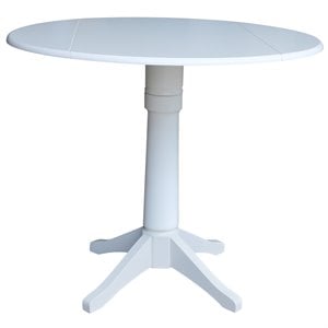 International Concepts Drop Leaf Counter Height Dining Table in White