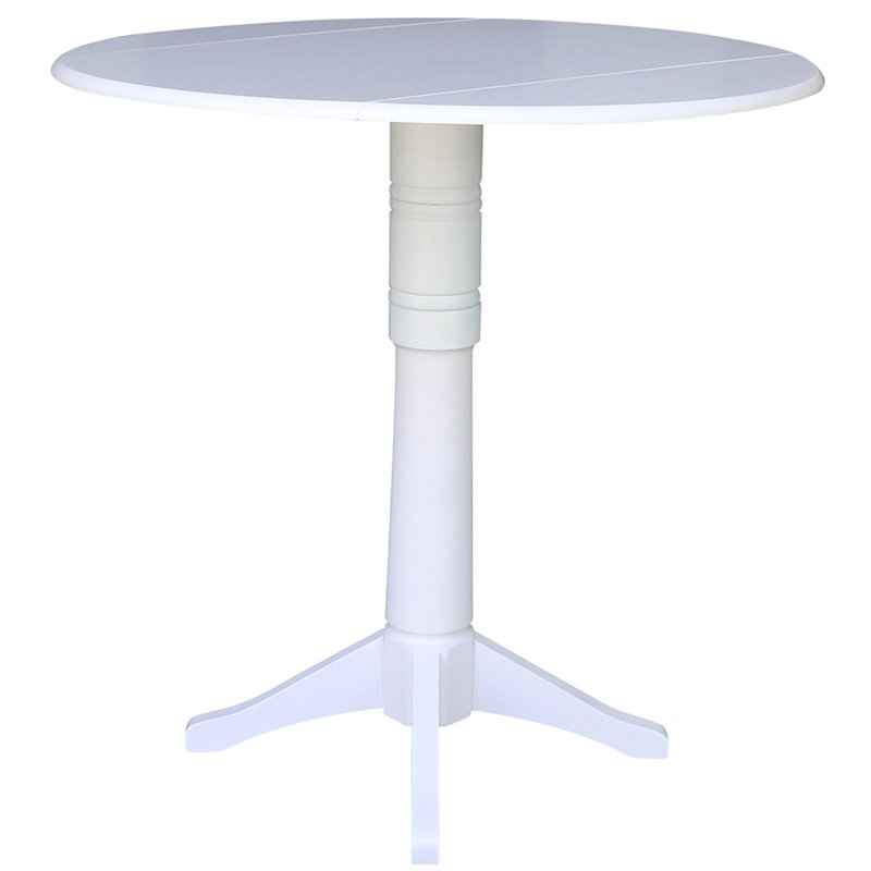 International Concepts Drop Leaf Bar Table in White