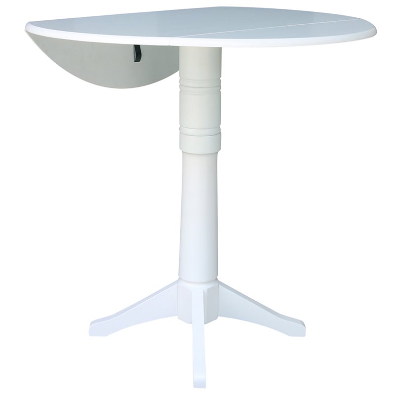 International Concepts Drop Leaf Bar Table in White