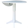 International Concepts Drop Leaf Bar Table in White