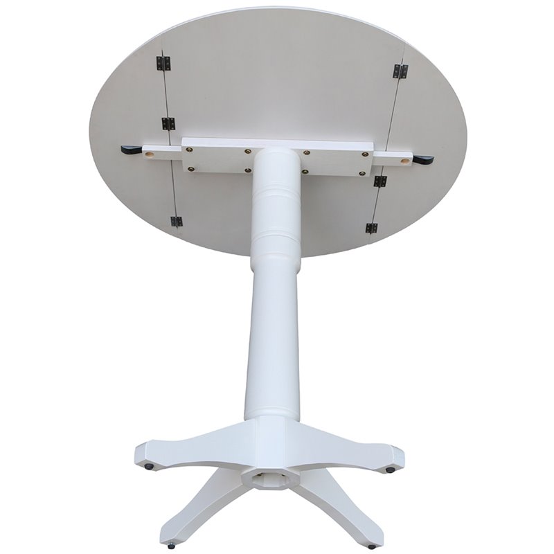 International Concepts Drop Leaf Bar Table in White