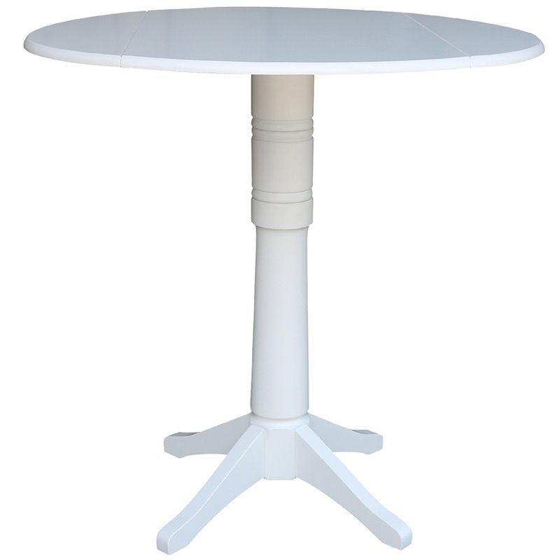 International Concepts Drop Leaf Bar Table in White