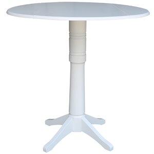 International Concepts Drop Leaf Bar Table in White
