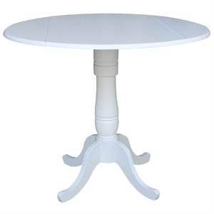 International Concepts Drop Leaf Counter Height Dining Table in White