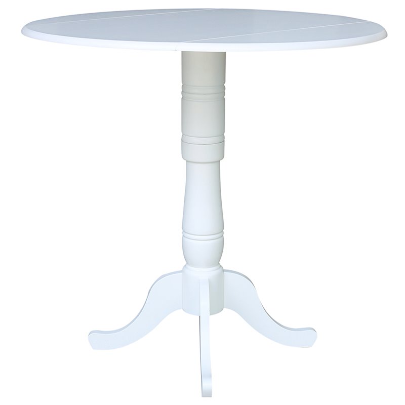 International Concepts Drop Leaf Bar Table in White ...