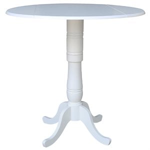International Concepts Drop Leaf Bar Table in White