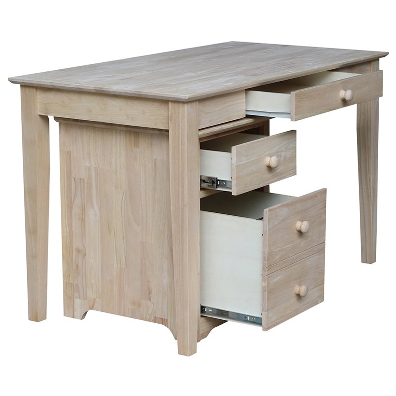 International Concepts Unfinished Writing Desk and File Cabinet
