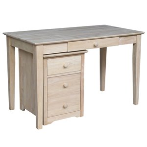 International Concepts Unfinished Writing Desk and File Cabinet