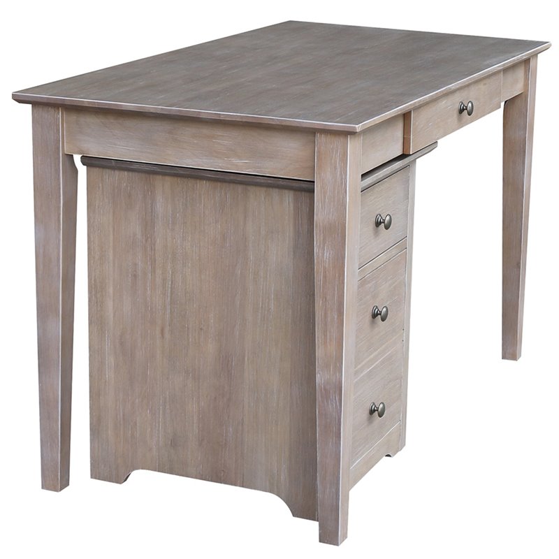 International Concepts Writing Desk and File in Washed Gray