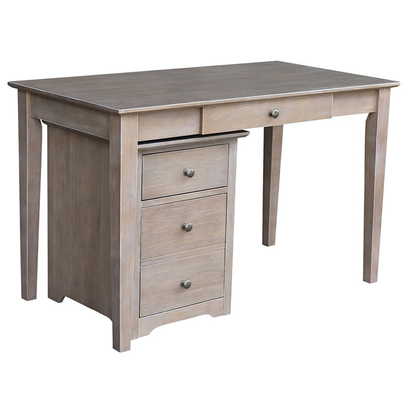 International Concepts Writing Desk and File in Washed Gray